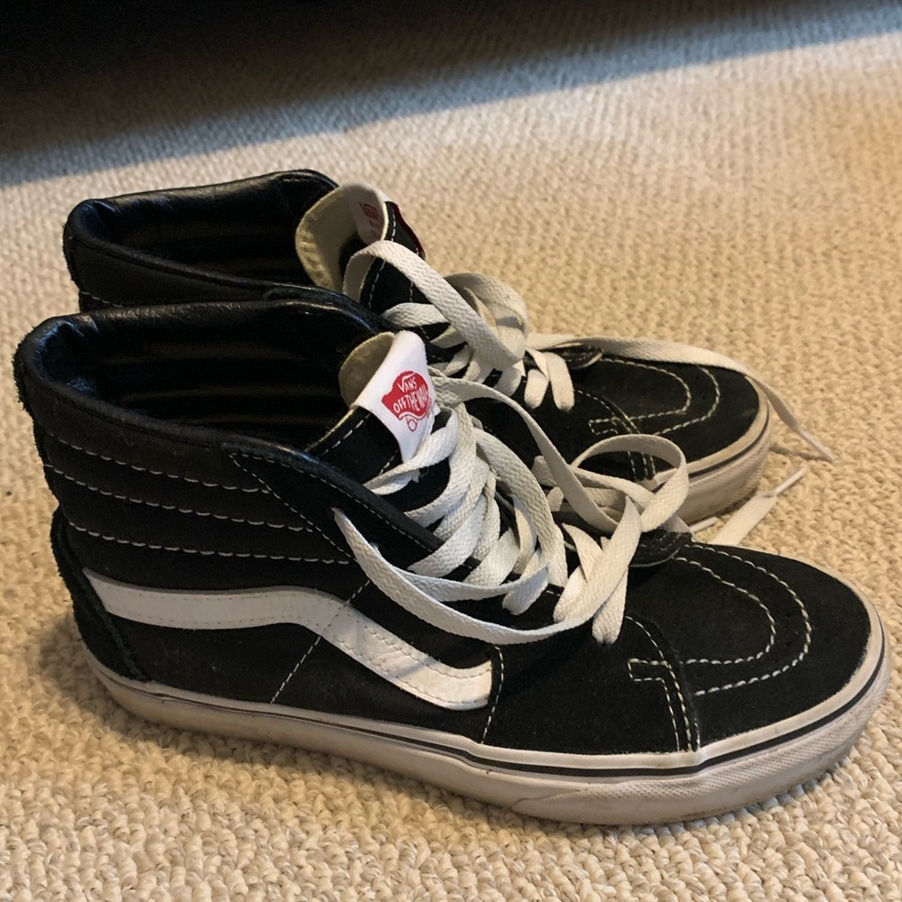 Vans Black and White High-Top Sneakers
